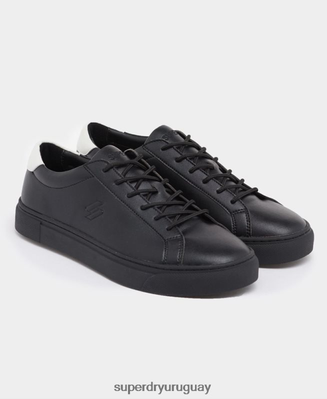 uy Superdry hombres tenis de cancha veganos negro DT2N8Z1941 zapatos