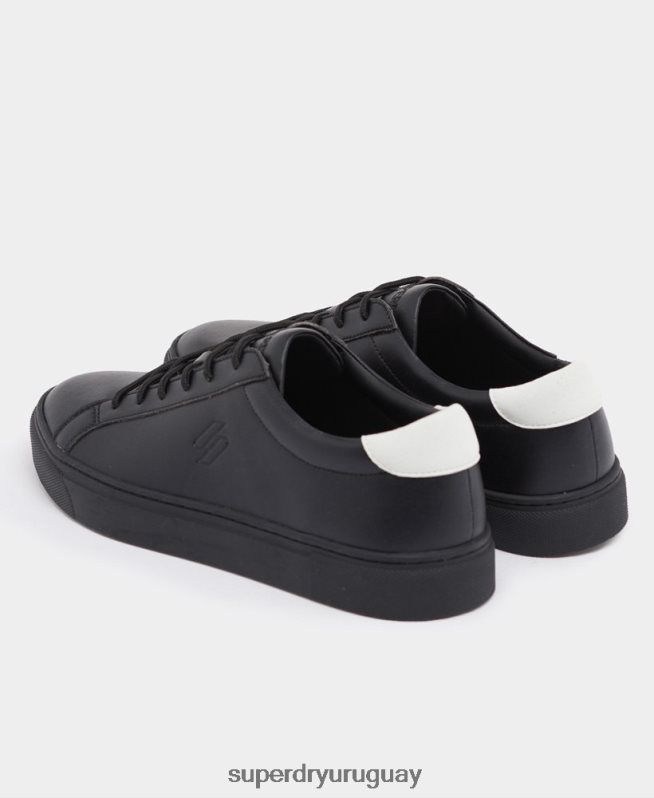 uy Superdry hombres tenis de cancha veganos negro DT2N8Z1941 zapatos