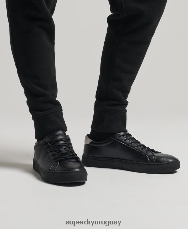 uy Superdry hombres tenis de cancha veganos negro DT2N8Z1941 zapatos