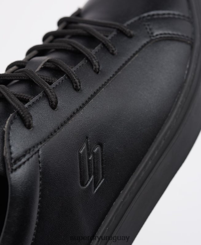 uy Superdry hombres tenis de cancha veganos negro DT2N8Z1941 zapatos
