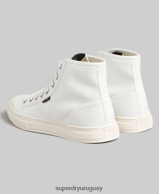 uy Superdry hombres zapatillas altas de lona vegana crema DT2N8Z1898 zapatos