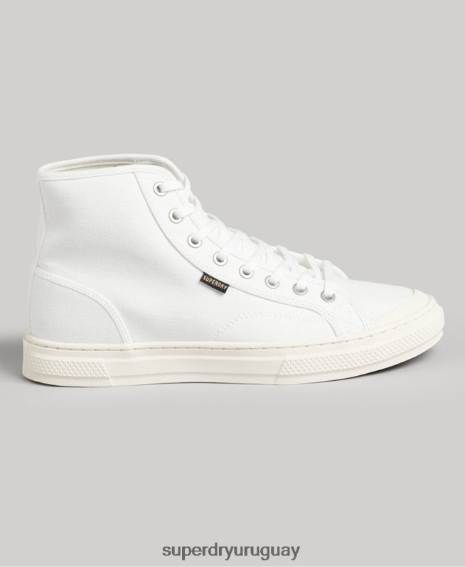 uy Superdry hombres zapatillas altas de lona vegana crema DT2N8Z1898 zapatos