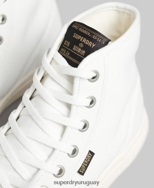 uy Superdry hombres zapatillas altas de lona vegana crema DT2N8Z1898 zapatos