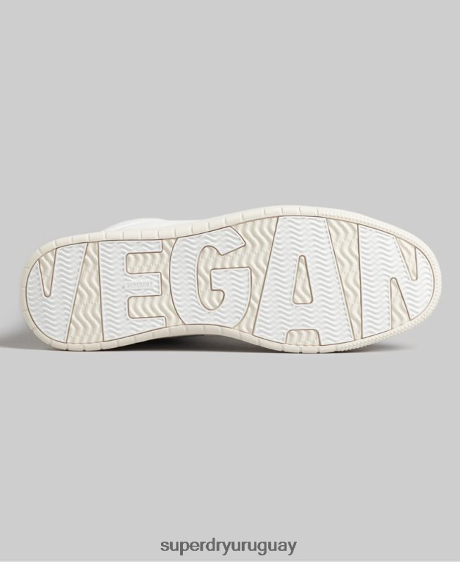 uy Superdry hombres zapatillas altas vintage vegan basket blanco DT2N8Z1909 zapatos
