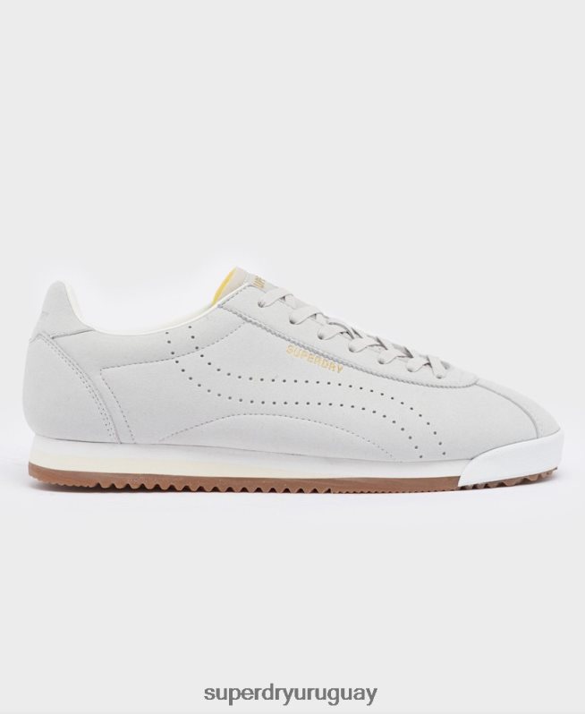 uy Superdry hombres zapatillas deportivas de pista retro veganas gris DT2N8Z1940 zapatos