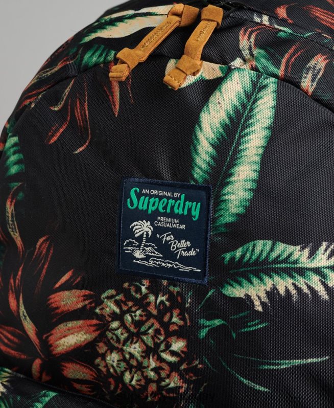 uy Superdry mujer mochila con motivo estampado negro DT2N8Z4217 accesorios