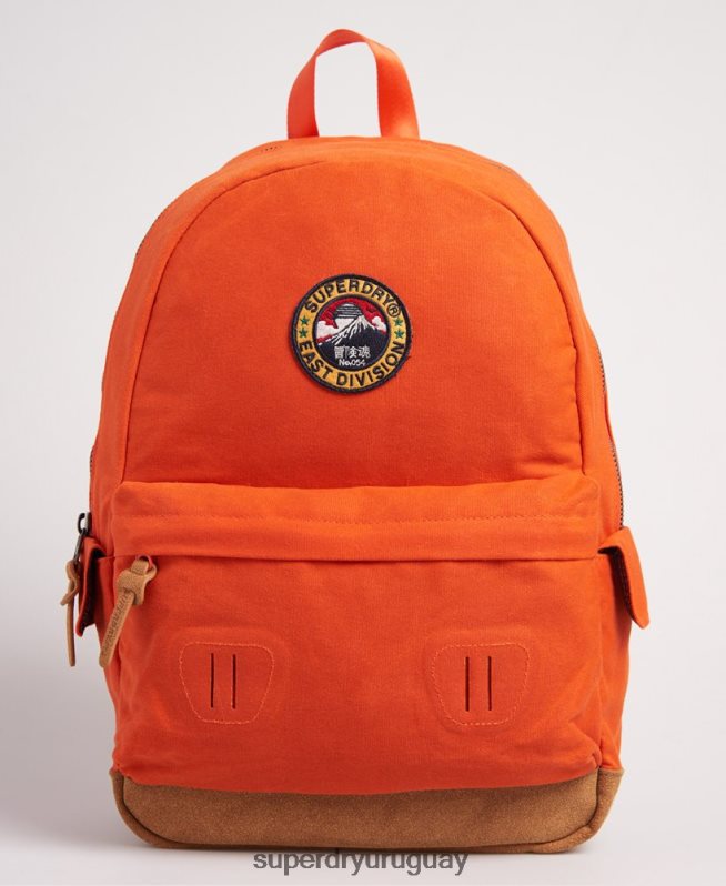 uy Superdry mujer mochila montana de lona encerada naranja DT2N8Z6667 accesorios