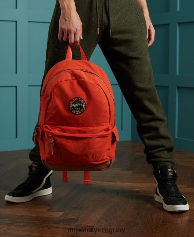 uy Superdry mujer mochila montana de lona encerada naranja DT2N8Z6667 accesorios