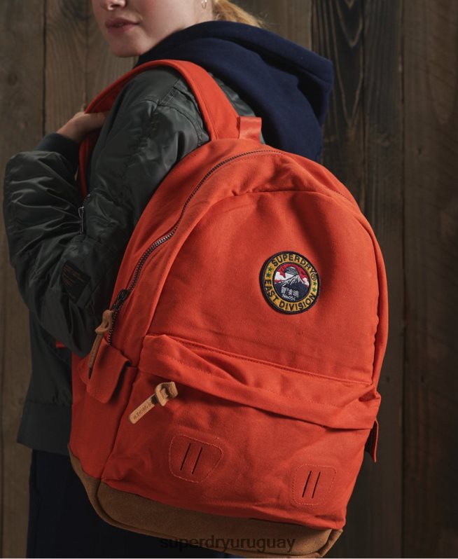 uy Superdry mujer mochila montana de lona encerada naranja DT2N8Z6667 accesorios