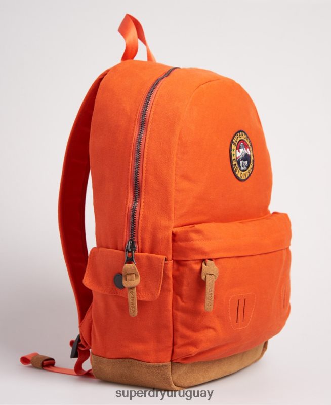 uy Superdry mujer mochila montana de lona encerada naranja DT2N8Z6667 accesorios
