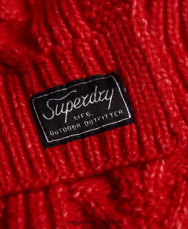 uy Superdry mujer bufanda cablelux rojo DT2N8Z6618 accesorios