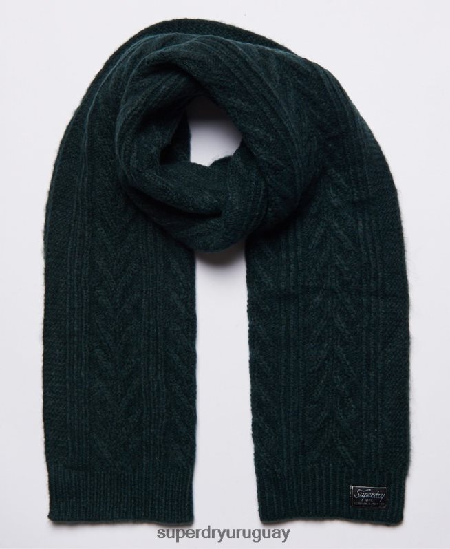 uy Superdry mujer bufanda cablelux verde DT2N8Z4301 accesorios