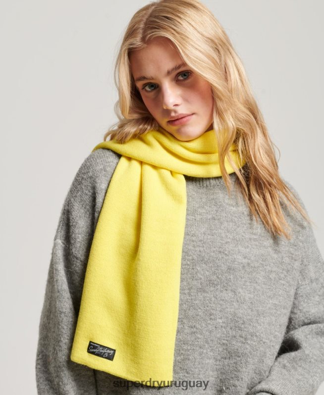 uy Superdry mujer bufanda clásica de la vendimia amarillo DT2N8Z4230 accesorios