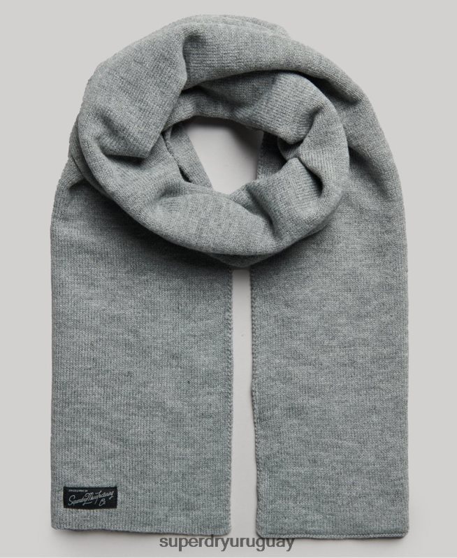 uy Superdry mujer bufanda clásica de la vendimia gris DT2N8Z4232 accesorios