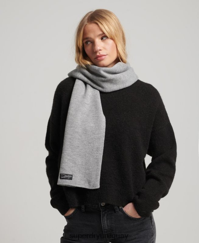 uy Superdry mujer bufanda clásica de la vendimia gris DT2N8Z4232 accesorios