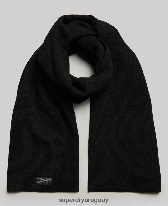 uy Superdry mujer bufanda clásica de la vendimia negro DT2N8Z4229 accesorios