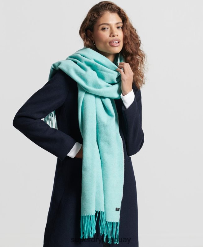 uy Superdry mujer bufanda de estudio azul claro DT2N8Z4282 accesorios