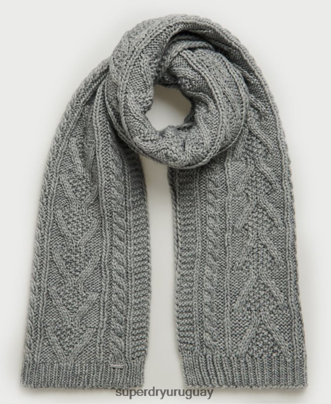 uy Superdry mujer bufanda de ochos lannah gris DT2N8Z4327 accesorios