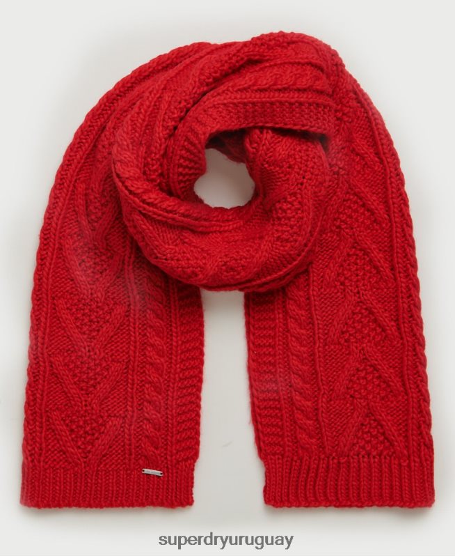 uy Superdry mujer bufanda de ochos lannah rojo DT2N8Z4323 accesorios