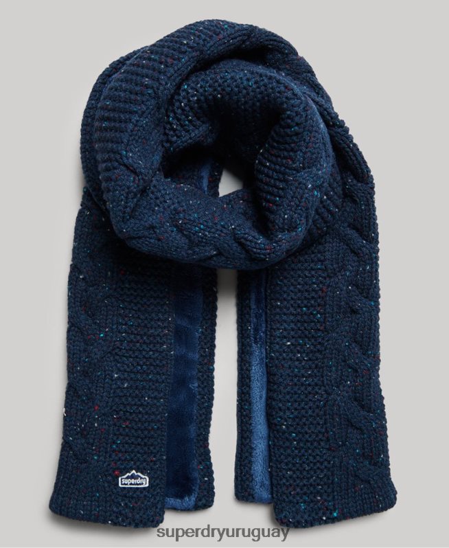 uy Superdry mujer bufanda de punto de ochos Armada DT2N8Z4251 accesorios