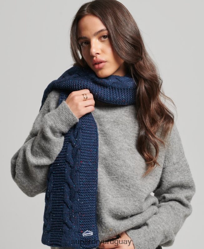 uy Superdry mujer bufanda de punto de ochos Armada DT2N8Z4251 accesorios