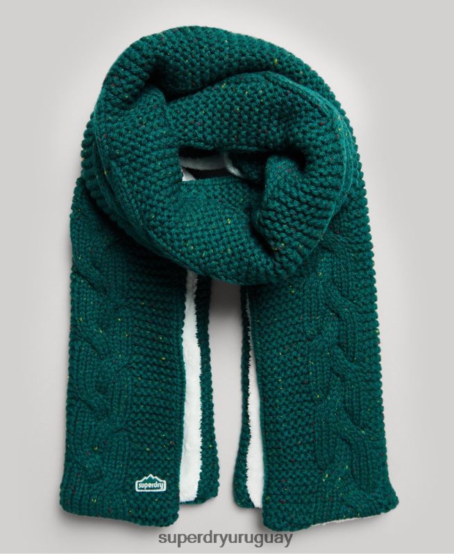 uy Superdry mujer bufanda de punto de ochos verde DT2N8Z4254 accesorios