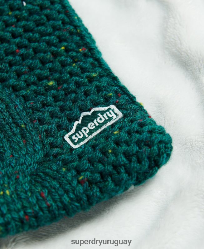 uy Superdry mujer bufanda de punto de ochos verde DT2N8Z4254 accesorios
