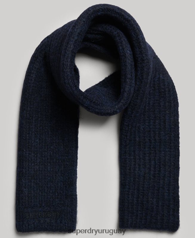 uy Superdry mujer bufanda esencial de canalé Armada DT2N8Z4241 accesorios