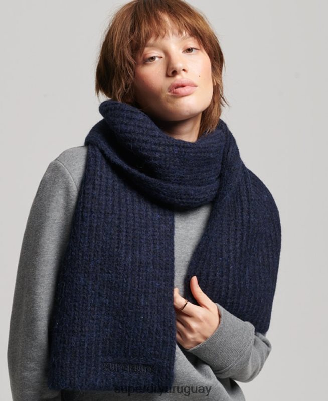 uy Superdry mujer bufanda esencial de canalé Armada DT2N8Z4241 accesorios