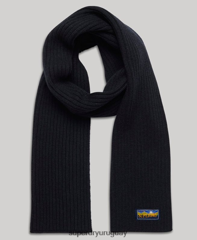 uy Superdry mujer bufanda radar de mezcla de lana Armada DT2N8Z4249 accesorios