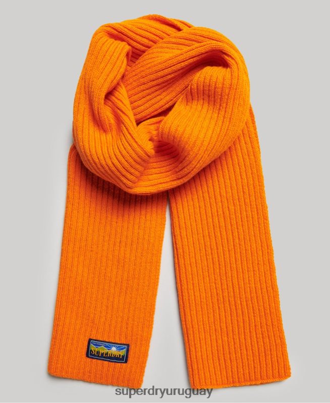 uy Superdry mujer bufanda radar de mezcla de lana naranja DT2N8Z4247 accesorios