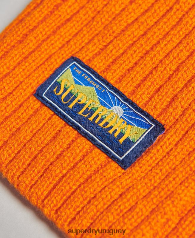 uy Superdry mujer bufanda radar de mezcla de lana naranja DT2N8Z4247 accesorios