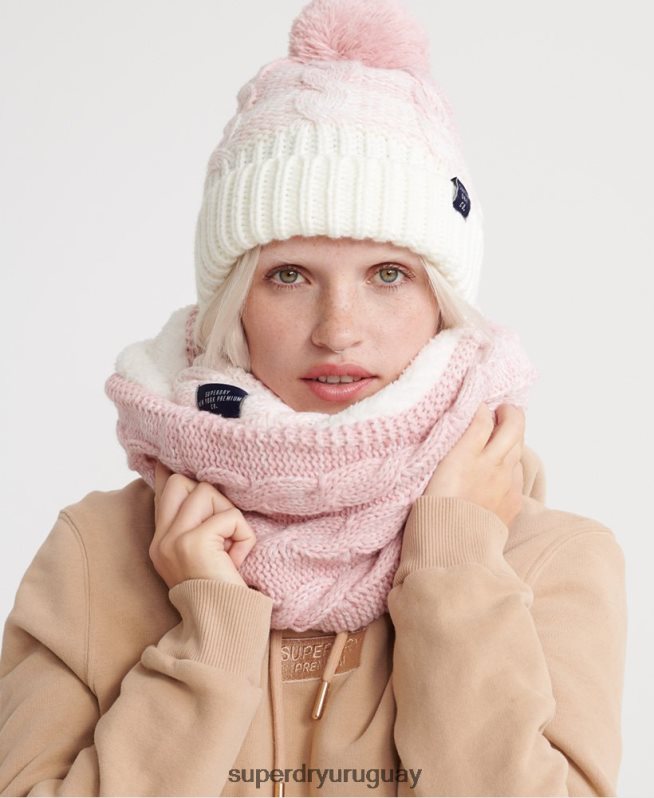 uy Superdry mujer redecilla de cable clarrie rosa DT2N8Z4333 accesorios