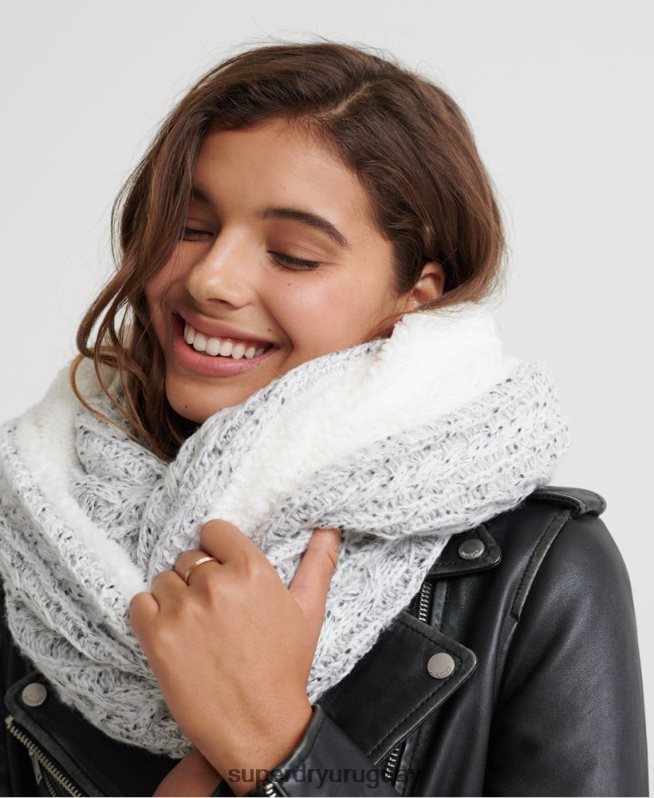 uy Superdry mujer redecilla de cable gracie gris claro DT2N8Z4335 accesorios