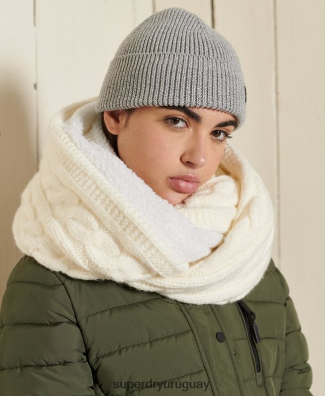 uy Superdry mujer redecilla de tweed blanco DT2N8Z4305 accesorios
