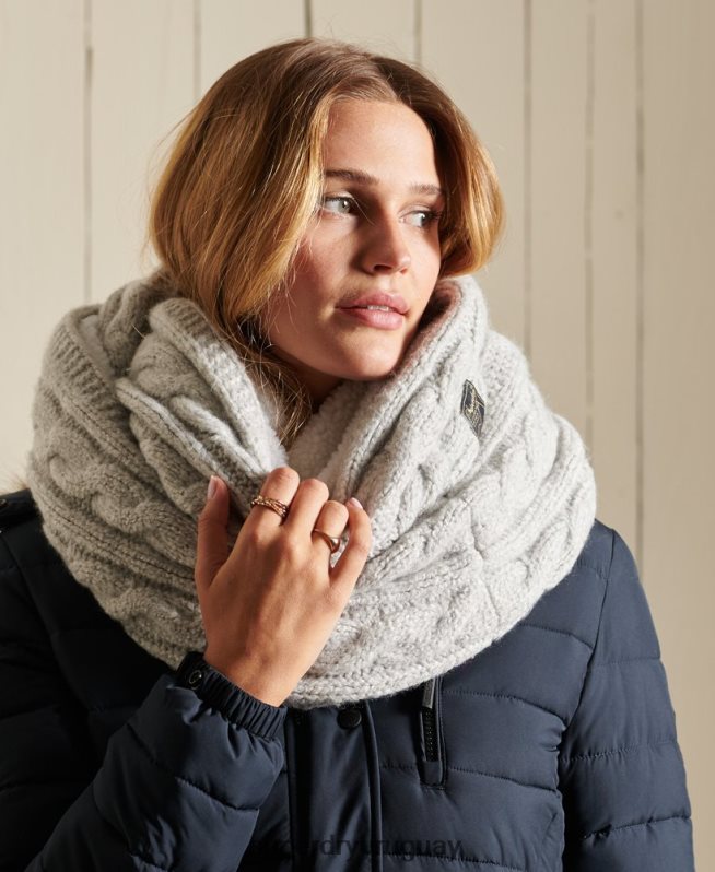uy Superdry mujer redecilla de tweed gris claro DT2N8Z4307 accesorios