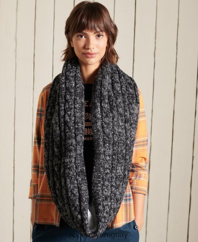 uy Superdry mujer redecilla de tweed negro DT2N8Z4299 accesorios