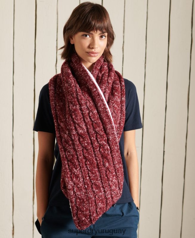 uy Superdry mujer redecilla de tweed rojo DT2N8Z4314 accesorios