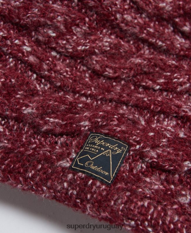 uy Superdry mujer redecilla de tweed rojo DT2N8Z4314 accesorios