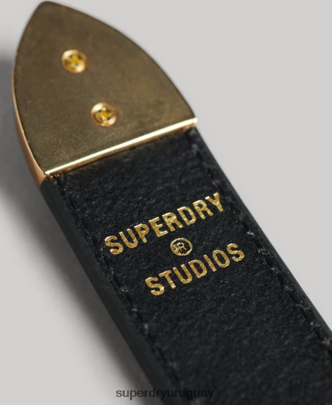 uy Superdry mujer cinturón de cuero occidental negro DT2N8Z4216 accesorios