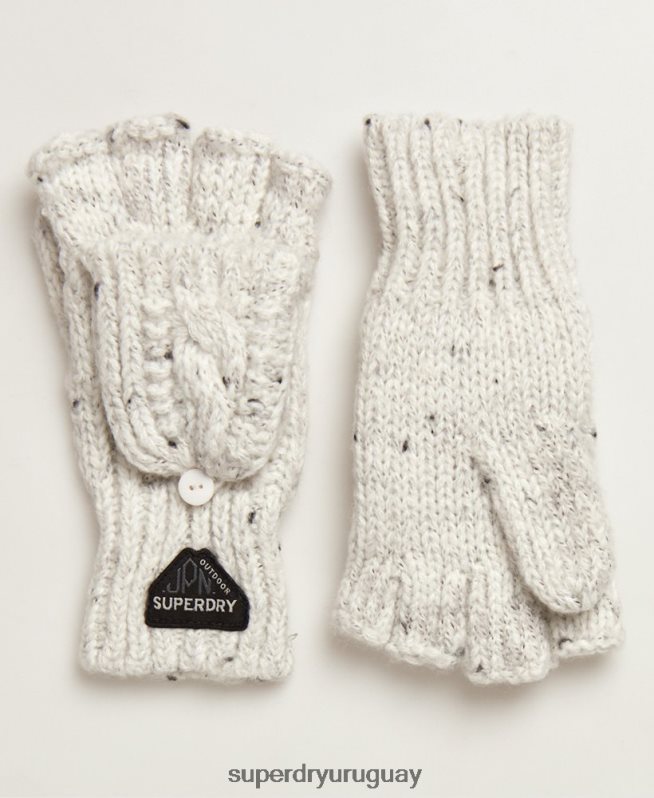 uy Superdry mujer guantes de cable gracie blanco DT2N8Z4344 accesorios