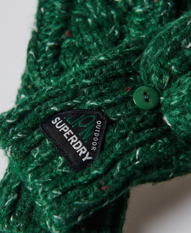 uy Superdry mujer guantes de cable gracie verde DT2N8Z4322 accesorios
