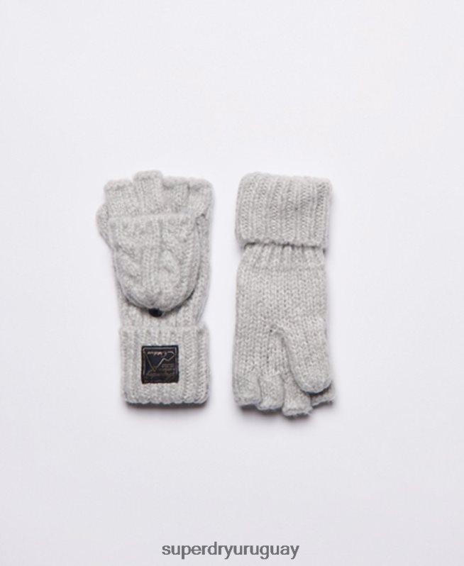 uy Superdry mujer guantes de ochos de tweed gris DT2N8Z4286 accesorios
