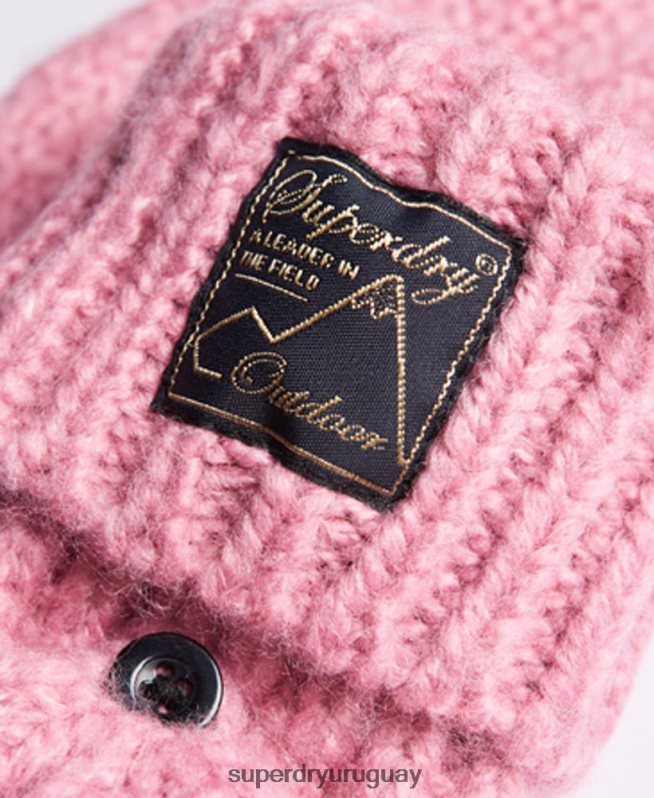 uy Superdry mujer guantes de ochos de tweed rosa DT2N8Z4289 accesorios