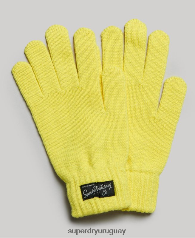 uy Superdry mujer guantes esenciales con logo amarillo DT2N8Z1698 accesorios