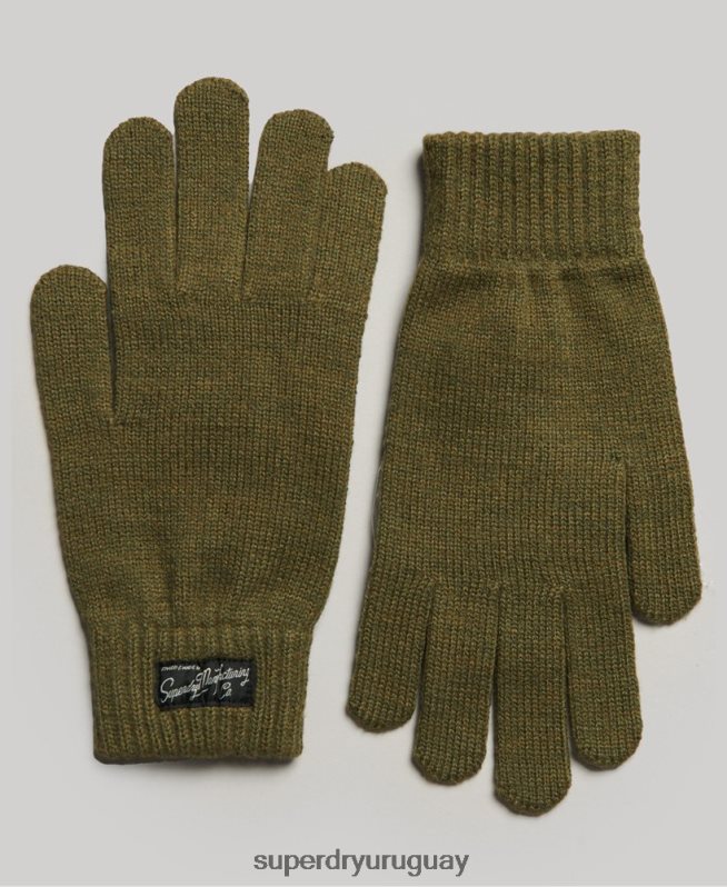 uy Superdry mujer guantes esenciales con logo caqui DT2N8Z1699 accesorios