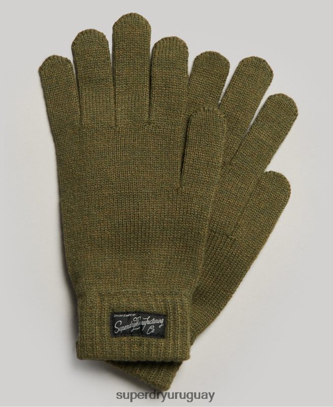 uy Superdry mujer guantes esenciales con logo caqui DT2N8Z1699 accesorios