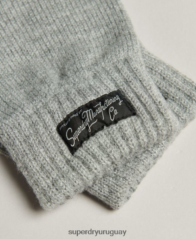 uy Superdry mujer guantes esenciales con logo gris DT2N8Z1700 accesorios