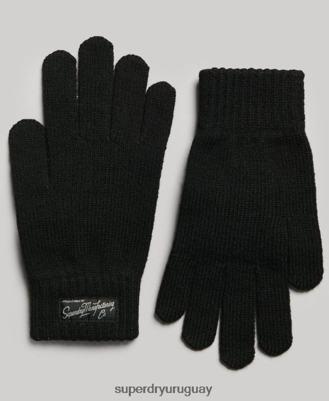 uy Superdry mujer guantes esenciales con logo negro DT2N8Z1697 accesorios