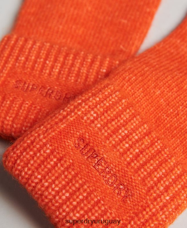 uy Superdry mujer guantes esenciales de canalé naranja DT2N8Z4271 accesorios